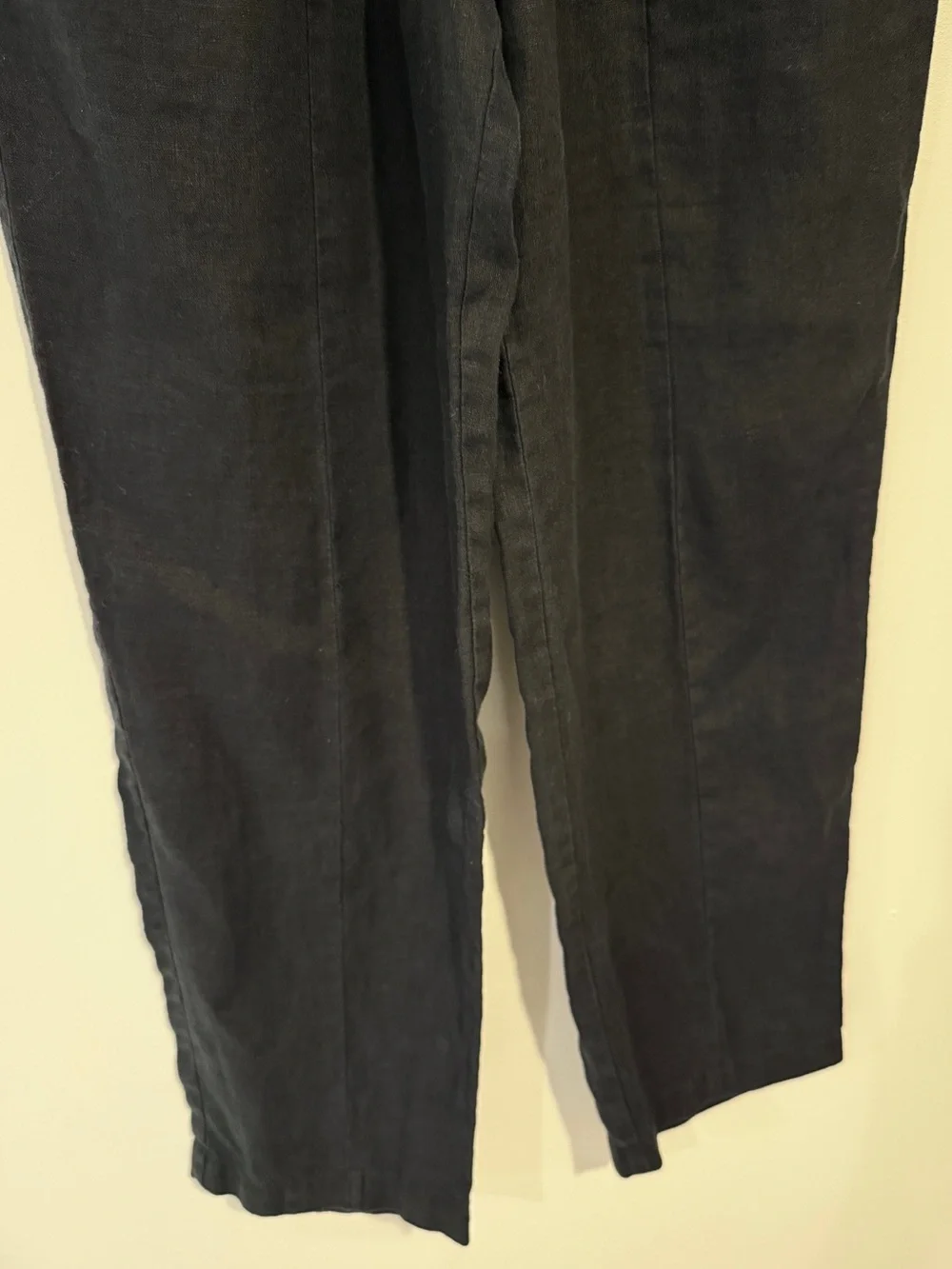 Quince European Linen Tapered Ankle Pant - Size Small - Black